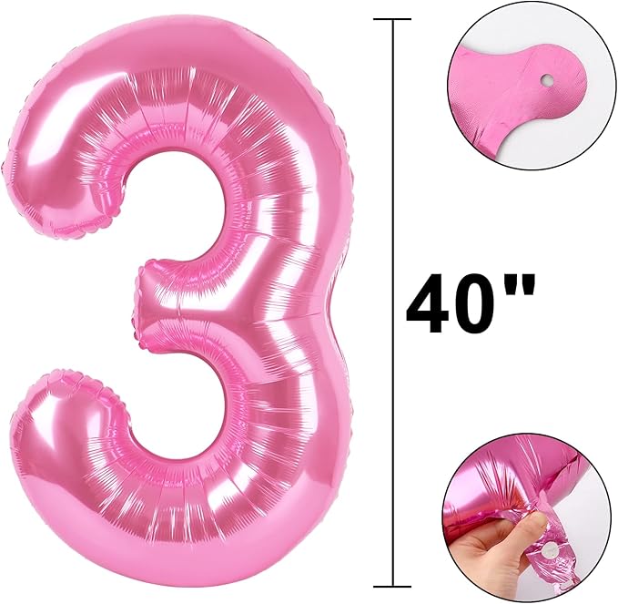 40 Inch Pink Number 23 Digital Balloon,Jumbo Mylar Foil Helium Balloon for 23 Balloons for Birthday Party,Wedding Anniversary Party Decorations