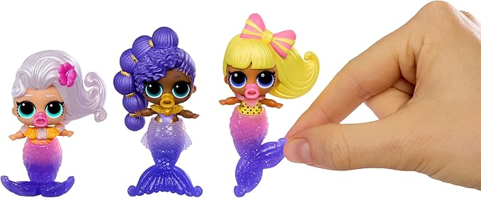 LOL Surprise Mermaids Makeover Magic Baby Sisters with Color-Changing Mermaid Tails and Shell-Inspired Display Ball, Collectible Dolls, Kids Ages 4+