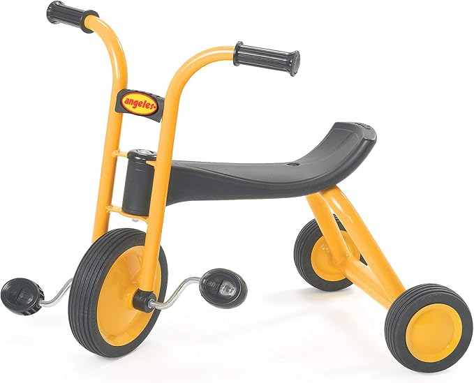 MYRIDER Toddler Trike, Kids Tricycle for Preschool, Daycare, Playground Kids Tricycles, Rubber Tires, Yellow/Black, 9" Mini