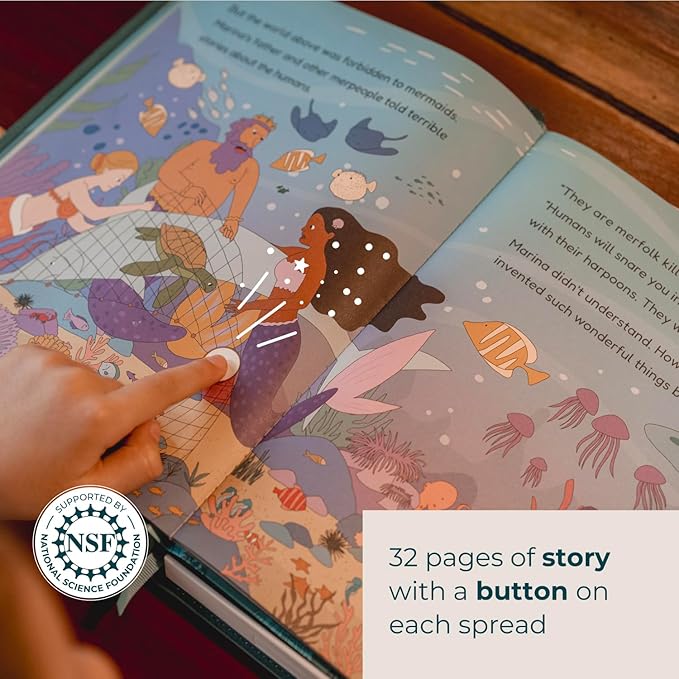 Cali’s Books The Little Mermaid - infinibook Reader Recordable Storybooks for Kids, Customizable Interactive Audio Book Reader for Toddlers, Educational Screen-Free Toy