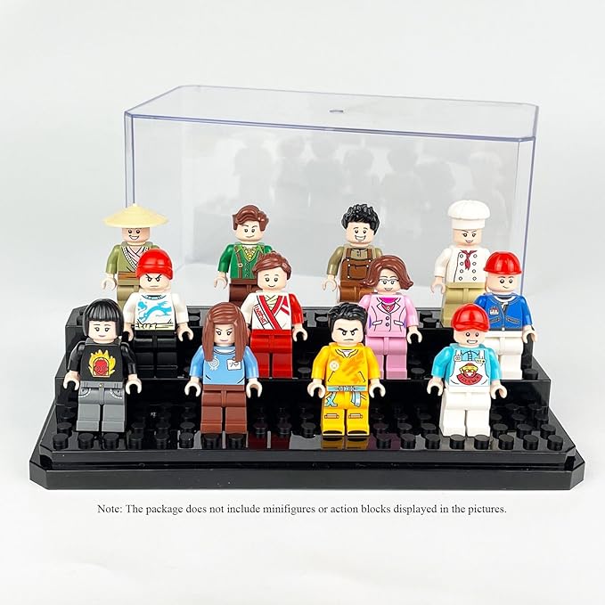 Acrylic Minifigure Display Case Stackable Action Figures Blocks Display Box, Clear Dustproof Display Case Box for Lego Lovers
