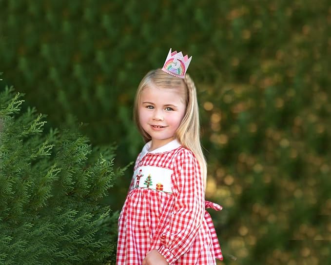 WAWUO Birthday Rainbow Girl Crown, Birthday Hat For Event Party Supplies, Photo Props