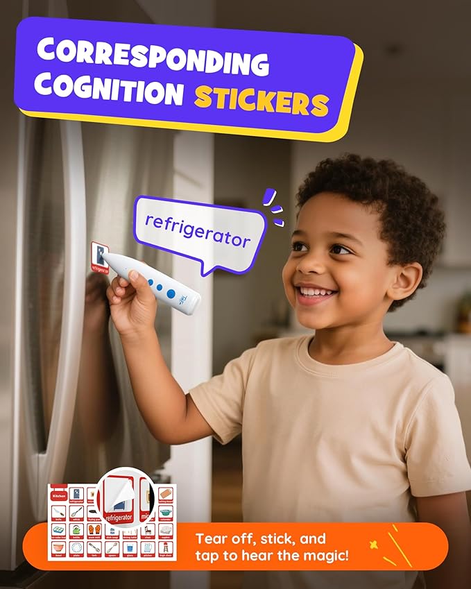 TEKFUN Interactive ABCs & 123s Learning Posters with Talking Pen, Autism Sensory Educational Toys, Toddler Birthday Gifts for Kids Ages 1 2 3 4 5 6