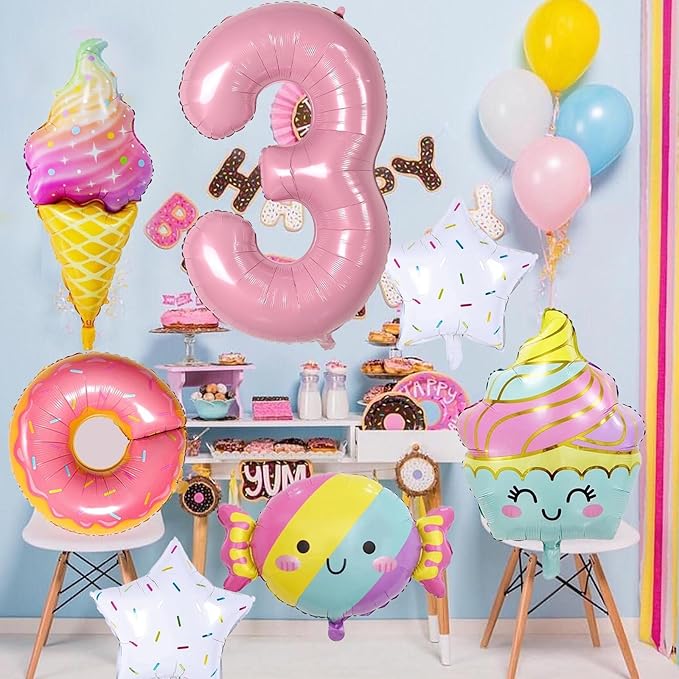 Donut 3rd Birthday Decorations for Birthday Party Decorations Party Supplies Backdrops for Girls