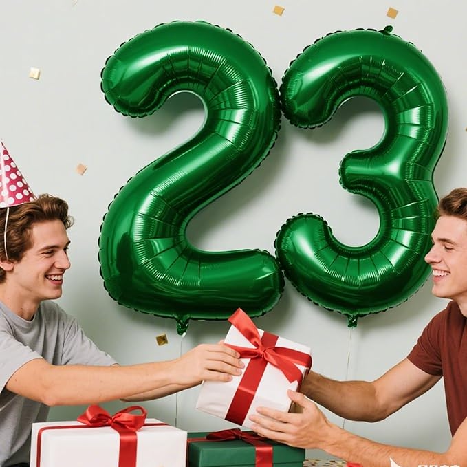 40 Inch Green Number 23 Digital Balloon,Jumbo Mylar Foil Helium Balloon for 23 Balloons for Birthday Party,Wedding Anniversary Party Decorations