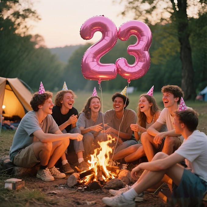 40 Inch Pink Number 23 Digital Balloon,Jumbo Mylar Foil Helium Balloon for 23 Balloons for Birthday Party,Wedding Anniversary Party Decorations