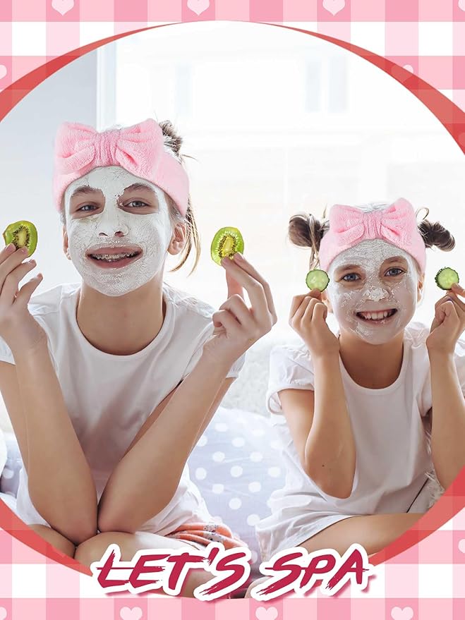 Sintuff 24 Pcs Sleepover Party Supplies for Girls 6 Spa Robes for Girls Slumber Party 6 Tote Bags 6 Headbands 6 Spa Masks