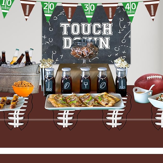 Oigco 4 Pack Sports Tablecloth, 54 x 108 Inch Soccer Baseball Basketball Football Table Covers for Boys Birthday Sports Themed Party Decorations