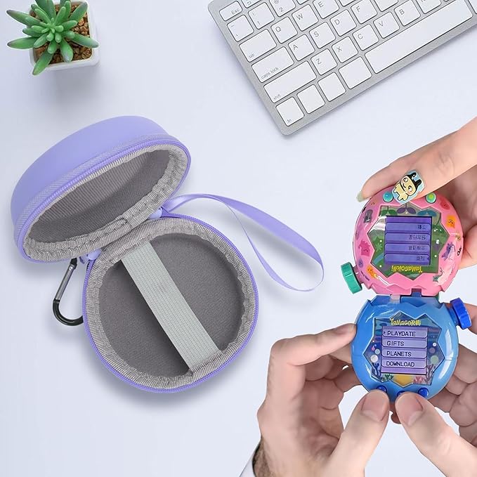 YouKnow Hard Case for Tamagotchi Paradise Electronic Virtual Pet Game Machine with Carabiner (Only Case) (Purple)