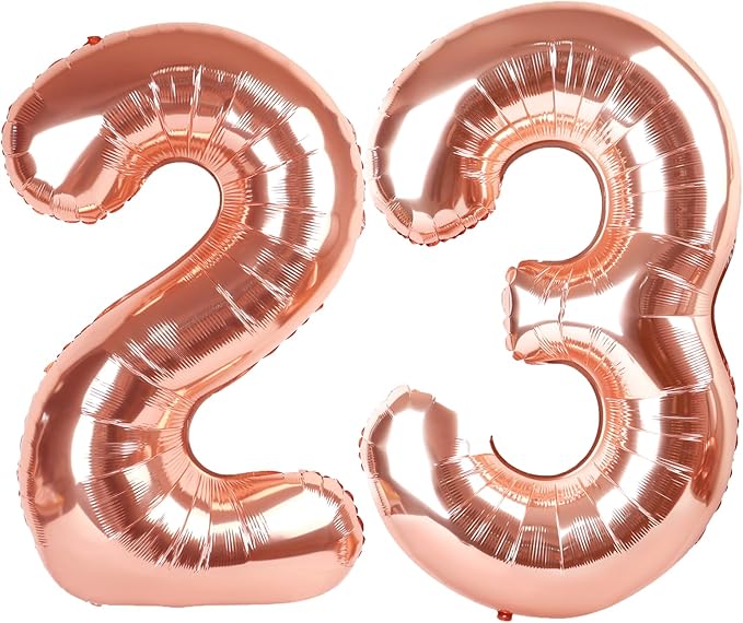 40 Inch Rose Gold Balloon Number 23 Balloon,Jumbo Mylar Foil Helium Balloon for 23 Digital Balloons for Birthday Party,Wedding Anniversary Party Decorations