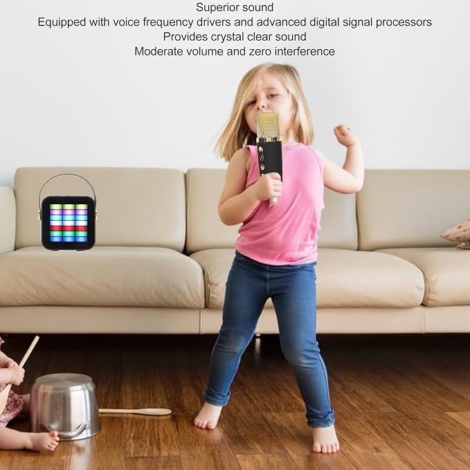 Kids Karaoke Machine karaoke machine kids Portable BT 5.3 Crystal Clear Sound Children Mini Karaoke Machine Multi Sound Effects for Party for Laptops for Mobile Phones Karaoke Machines