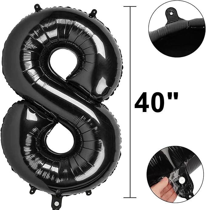 40 Inch Black Number 38 Digital Balloon,Jumbo Mylar Foil Helium Balloon for 38 Balloons for Birthday Party,Wedding Anniversary Party Decorations