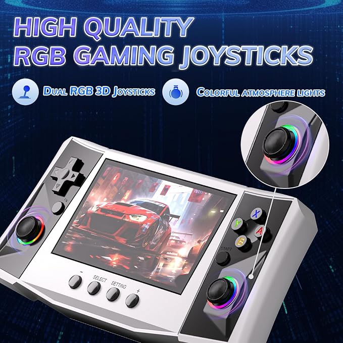 RegiisJoy R50 Ultra 50000 in 1 Handheld Game Console, 4.5 Inch IPS Screen Retro Gaming Consoles Main Emulators, Portable Mini Pocket Arcade 4000mAh Battery,256G TF Card,Linux System
