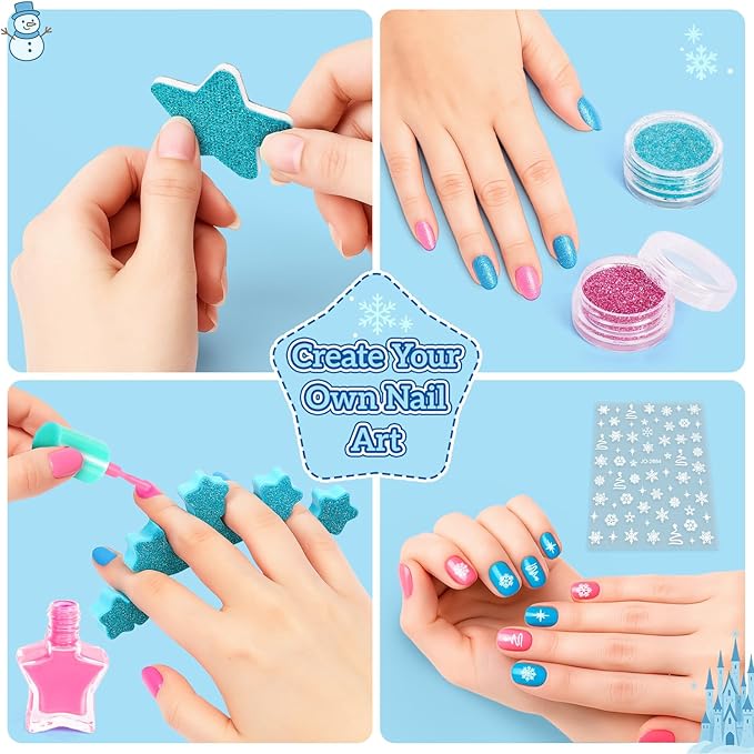 Kids Makeup Set for Girls Toys, 34Pcs Washable Princess Make Up Kit w/ Dress Up Accessories, Christmas Birthday Princess Gifts Toys for Girls Kids Toddlers Age 3 4 5 6 7 8 9 10 11 12