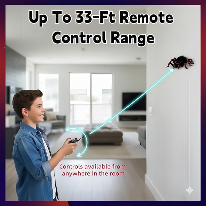 Wall Climbing Spider,Rc Car Toys for Kids,Remote Control Cars,Wall Crawler Robot Spider,Fun Kids Toys,Cool Prank Gadgets 2025,Halloween Christmas Birthday Gifts for Boys Girls Teens