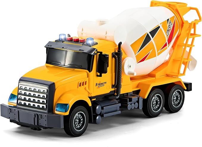 Large Cement Mixer Truck,Toys for 3 4 5 6 7 8 Year Old Boys, Lights and Sounds Truck Vehicles Toy for Kids Childs Toddlers Christmas Birthday Gift
