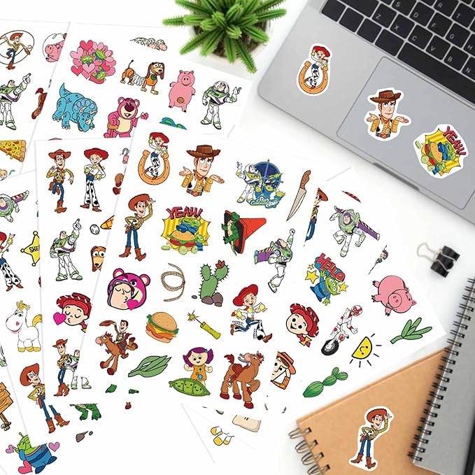 Toy Inspired Stickers, Scrapbooking, 32 Different Sheets, Teacher Reward Stickers Prizes, Toy Inspired Themed Birthday Party Favors Supplies,Recommended Age 18 (Style A)