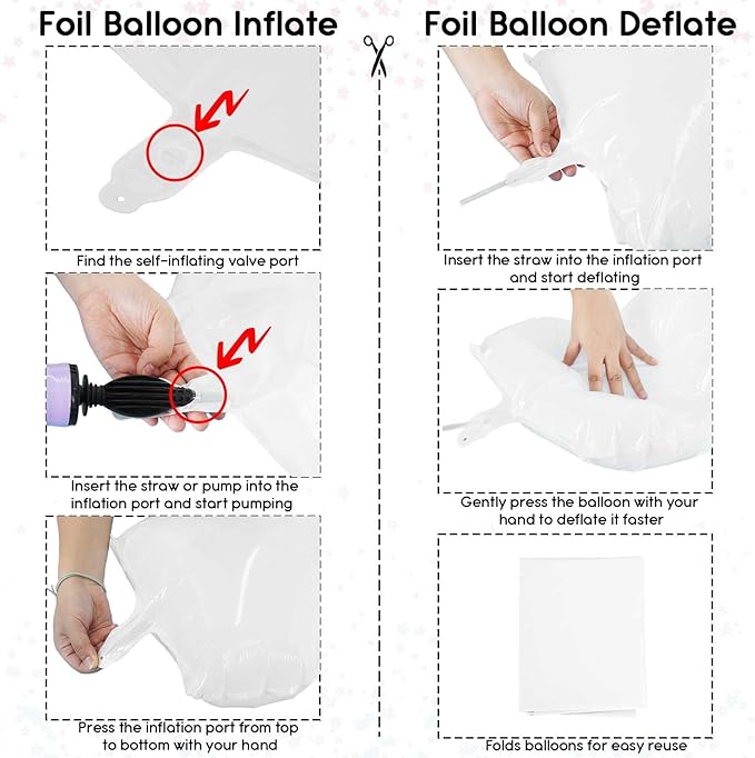 40 Balloons White, Giant Number 4 & 0 Helium Foil Balloon for Women 40th Birthday Decor, 40 Inch Self Inflating Mylar Number 40 Balloon for Man Anniversary Party Globos De Numeros Decorations Supplies