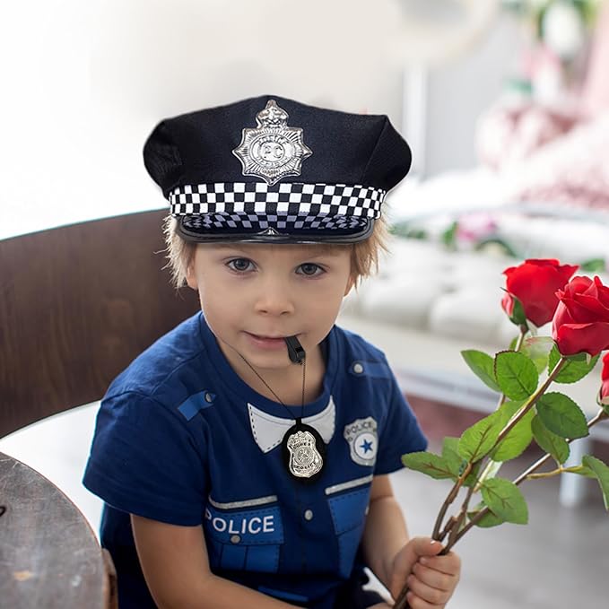 Police Accessories Kit Police Pretend Play Toys Set Hat Handcuffs Officer Costume for Halloween costume Accessories