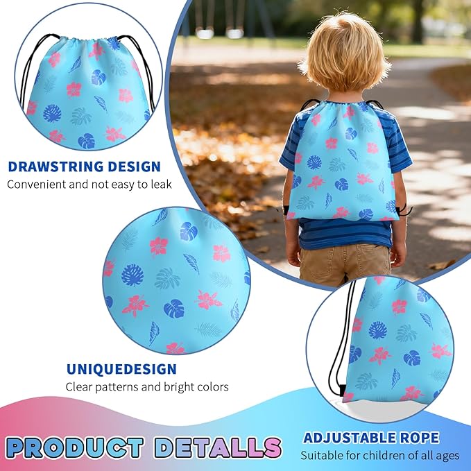 Cartoon Party Favors, Hawai Element Birthday Party Supplies & Goodie Bags for Kids, Include Drawstring Bags Notebook Silicone Bracelet Highlighter for Gifts Fillers