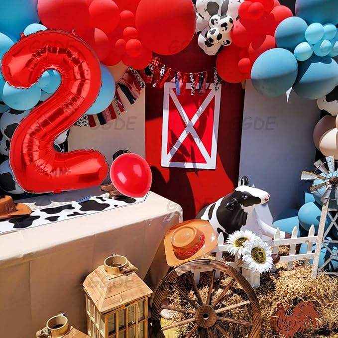 40 Inch 2 Red Number Balloons Mylar Foil Helium Digital Balloons Baby Shower 2st Birthday Party Decor Supplies