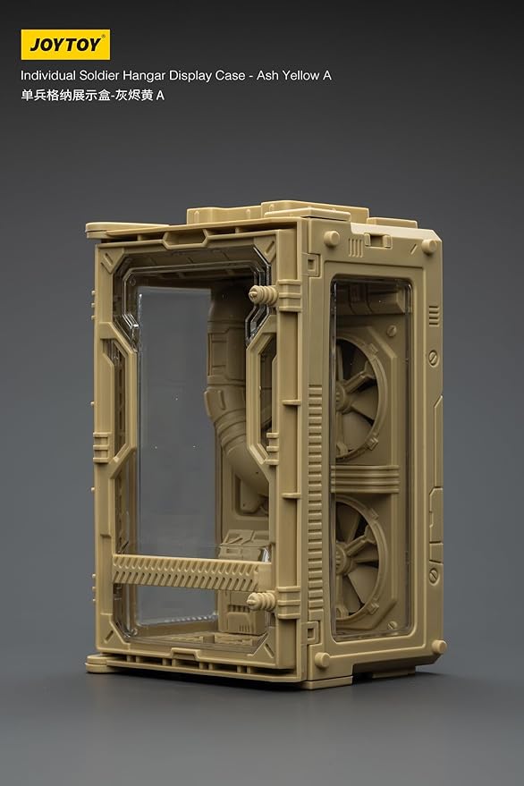 JOYTOY 5'' Display Box,Action Figures Display Case - Individual Soldier Hangar Display Case - Ash Yellow A - Dustproof Collectibles Box Ages 15+