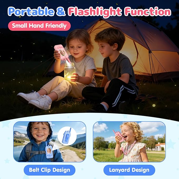 Walkie Talkies for Kids Video Toys, 2Pack Rechargeable Video Intercom Kids Walkies Talkies with 2.0" IPS Screen & Long Range, Outdoor Christmas Birthday Gifts for Boys Girls 3-12 Year Old