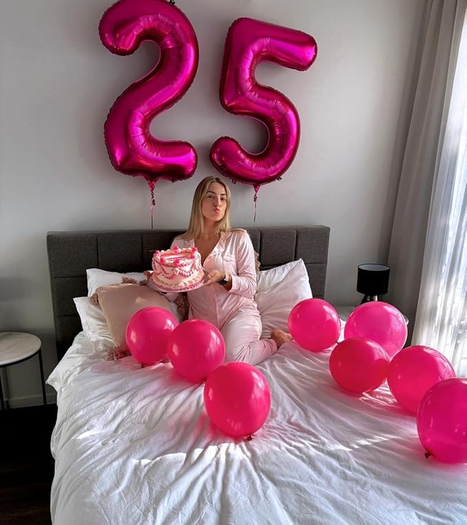 Hot Pink 5 Balloon, Number Balloons 40 Inch, 5th Birthday Balloon Decorations, Hot Pink Party Supplies, 5 Number Balloons, Number 5 Balloon