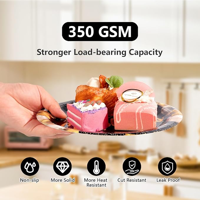 96Pcs Feliz Cumpleaños Decoration Black and Gold Plates and Napkins Mexican Fiesta Happy Birthday Tableware Set for Men Women Spanish Black and Gold Birthday Party Supplies, Serves 24