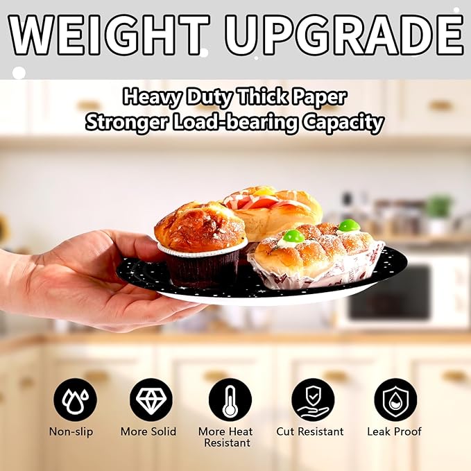 50Pcs Black Stars Paper Plates 9 Inch Space Galaxy Theme Party Disposable Plates Spaces Galaxy Birthday Decorations for Mens Boys Game Night Star Party Supplies Dinner Table Decor