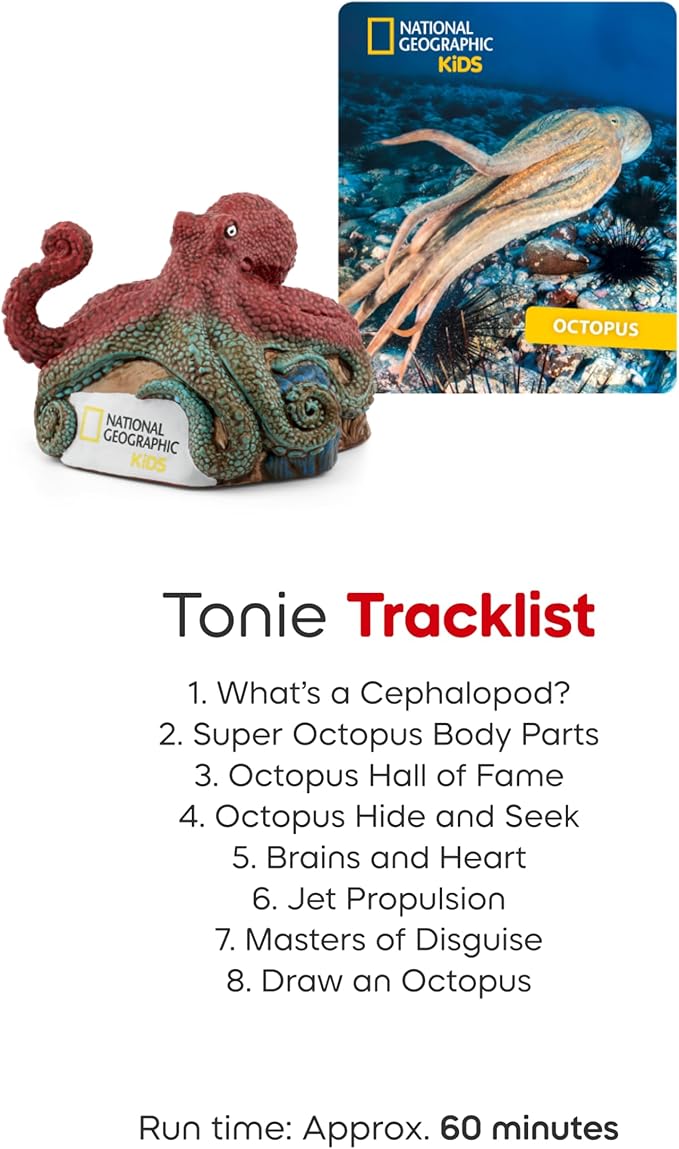 Tonies National Geographic Kids Octopus Audio Toy Figurine