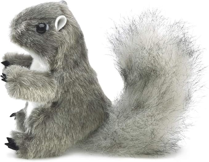 Folkmanis Mini Gray Squirrel Finger Puppet, 1 EA