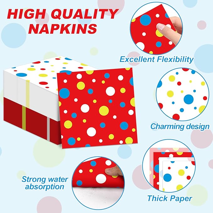 96Pcs Carnival Party Supplies Circus Theme Plates Napkins Tableware Set Red Blue Carnival Party Decorations Dinnerware for Kids Birthday Baby Shower Circus Favors Serves 24 Guests