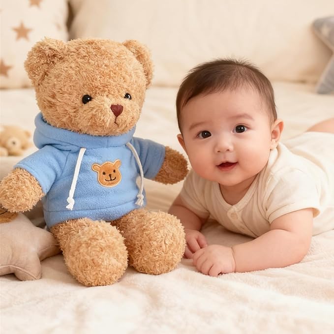 11.8" Teddy Bear Stuffed Animals Plush Bear Doll Kids Boys Girls Animal (Blue Bear)