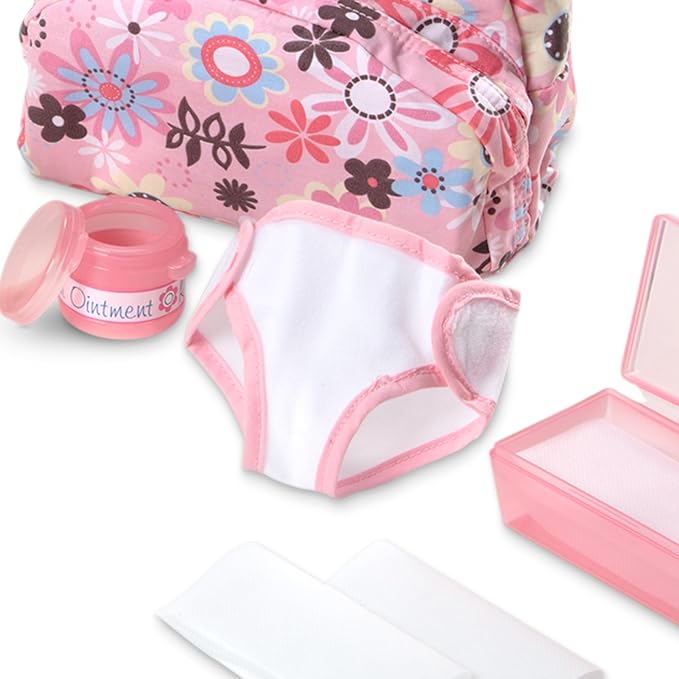 Melissa & Doug Doll Feeding and Changing Accessories - Bib, Bag, Diaper, Wipes, Utensils, Bottles 7.30 high x 11.20 Wide x 14.30 deep