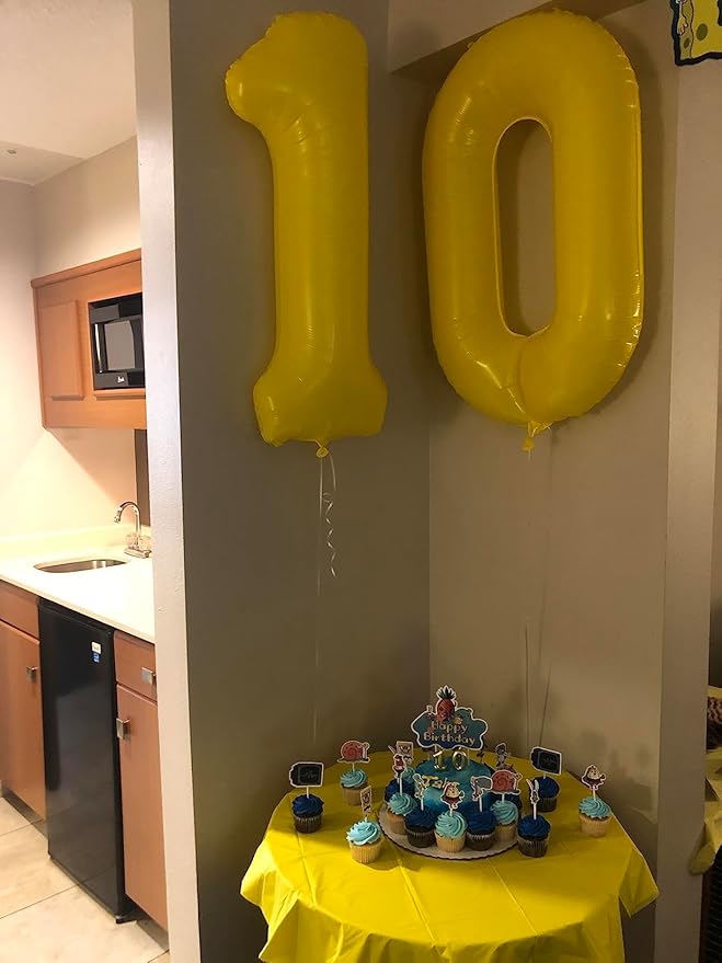 Number Balloons 1, 40 Inch One Balloons for 1st Birthday Girl Boy 1 11 21 Party Decorations Baby Shower Photo Shoot, Yellow 1 Balloon