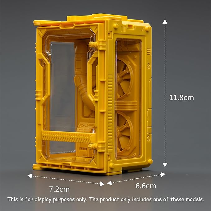 JOYTOY 5'' Display Box,Action Figures Display Case - Individual Soldier Hangar Display Case - Surge Yellow C - Dustproof Collectibles Box Ages 15+