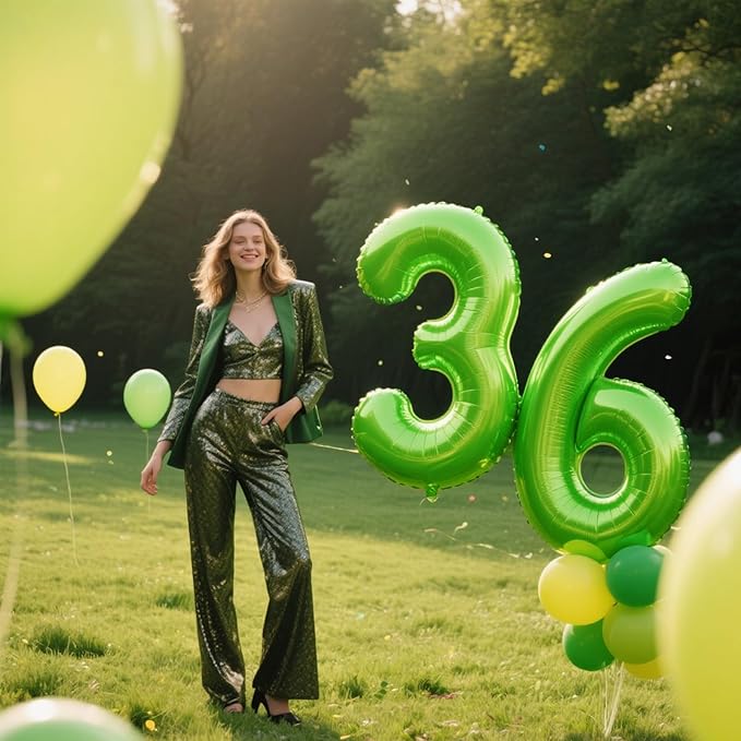 40 Inch Light Green Balloon Number 3 Balloon,Number Balloons Big Giant Jumbo Number 3 Foil Mylar Balloons for 13th Birthday Party Anniversary Events,Wedding Anniversary Party Decorations