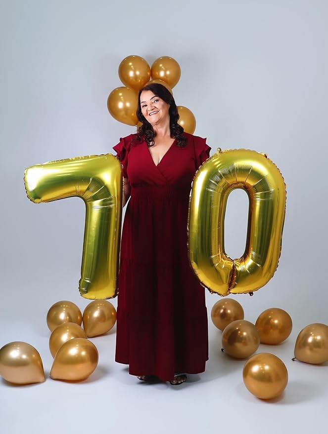 40 Inch Gold Number 0 Balloon, Giant Number 0 Balloons for 10th 20th 30th 40th Birthday Decorations, Party Supplies for Baby Boy Girl, Gold Party Decor