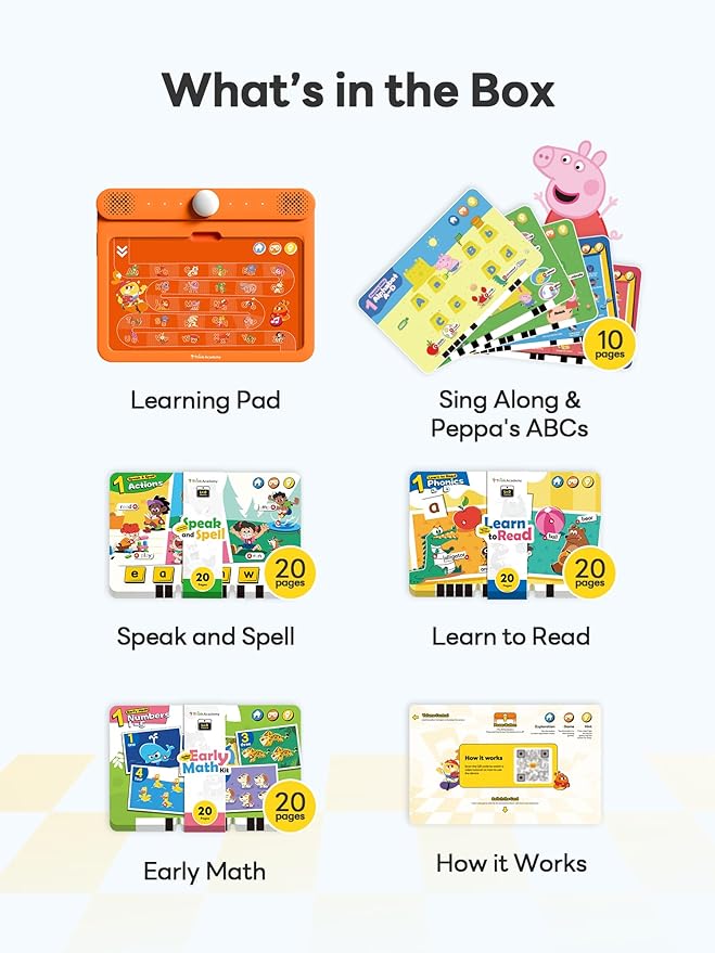 Think Academy Learning Pad - Learn to Read System with Flash Cards Inserted to Learn Alphabet, Numbers, Early Math, Logic, Nature and Daily Life, Educational Toys for 3 4 5 Years Old Boys Girls