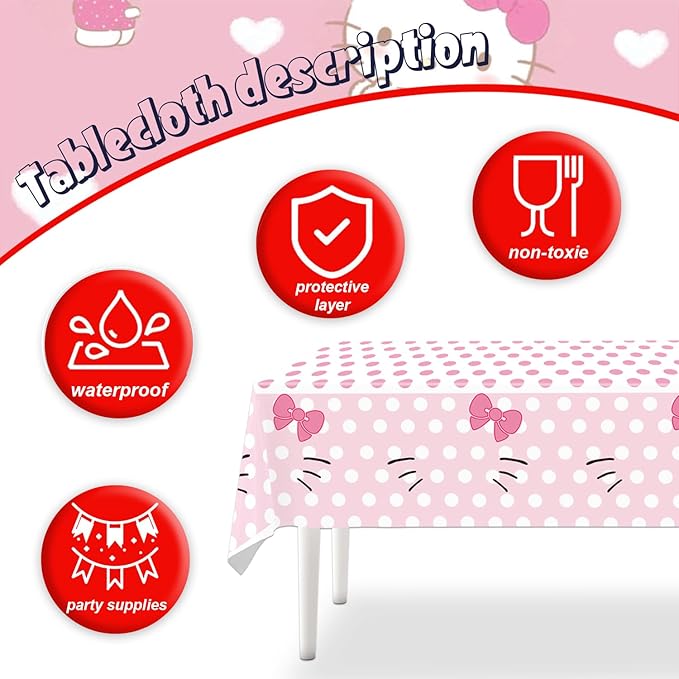41pcs Kitty Cat Party Supplies,Cat Birthday Party set Include dessert plate,Napkin and Tablecloth,Used for Kitten Birthday Party Decoration (Multicolor 12)