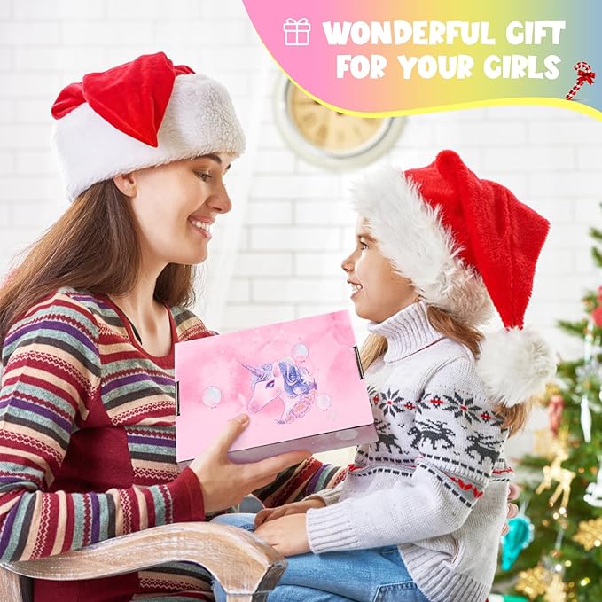 JYPS 7PCS Toddler Purse for Girl, Girls Wallet with Pretend Play Toys, Princess Toys with Kids Dress Up Jewelry Set (Rainbow Crown Unicorn)