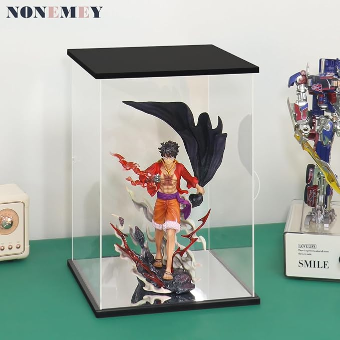 NONEMEY Clear Acrylic Display Case with Two Kind of Lights for 1000% Pop Mart，Dustproof Model Showcase Organizer Box, Display Case for Collectibles (21.2x21.2x30.7inch,54x54x78cm)