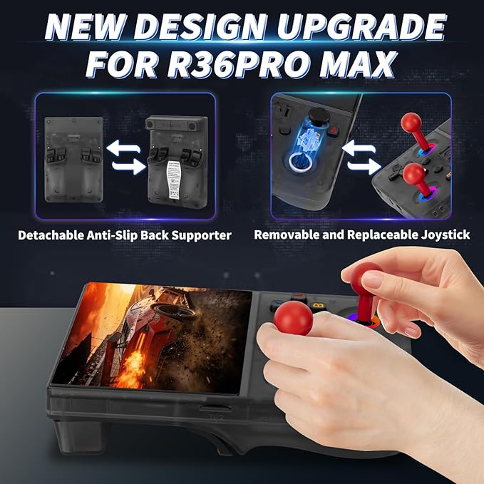 2026 NEW Upgrade R36MAXPRO Retro Handheld Game Console - 4.5 Inch Ultra-Large Screen, Support 18000+Classic Games, 64G TF Card, Linux System, 4000mAh Battery, Birthday Gift for Adult - Black