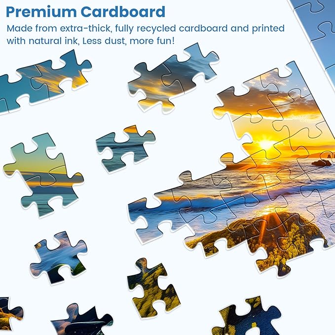 500 Pieces Puzzle for Adults - Olympic National Park Jigsaw Puzzle for Adults Teens,Recycled Cardboard Sunset Beach Puzzle 500 Pieces,Challenging Game for Family Fun & Gift Idea,20.5 x 15 in
