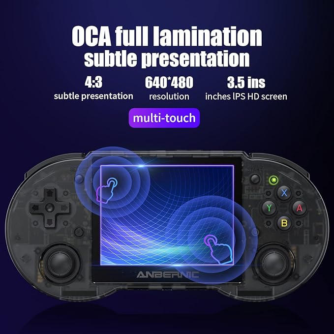 Retro Handheld Game Machine with Dual OS Android 11 and Linux, RG353P Multi Touch Support 5G WiFi 4.2 Bluetooth Online Fighting, Handled with 64G TF Card 4452 Games Support HDMI