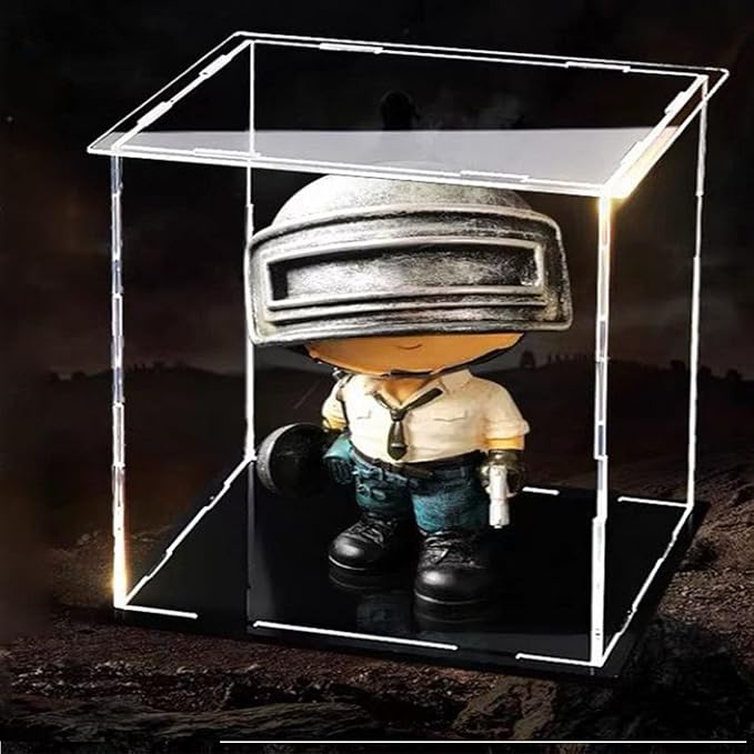 Clear Acrylic Display Case Box ，Versatile Collectibles Display Dustproof Showcase with Thickening Base，for Display Action Figures Home Storage Organizing Toys (8x8x8inch/20X20X20cm)