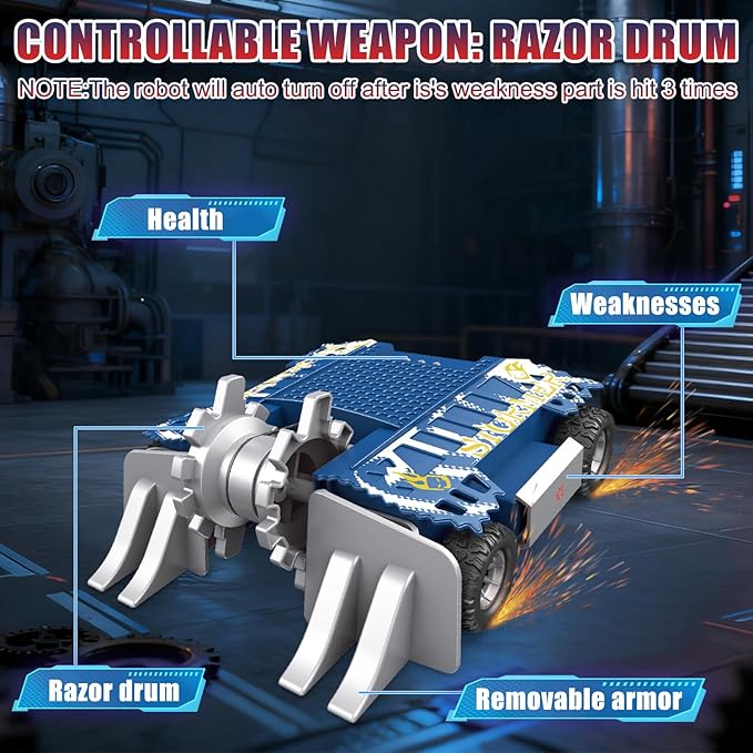 Mostop Battle Robots Arena Set, Interactive RC Fighting Robots Toy - 2.4Ghz Remote Control Robot Toys for Kids, Rechargeable Battle Bots with Arena, Combat Robots STEM Toys for Boys Girls