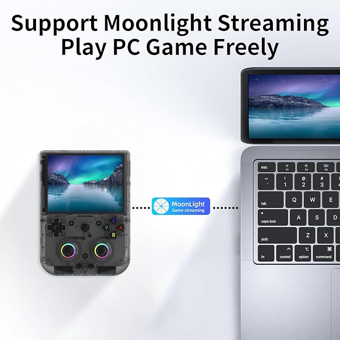 RG406V Android 13 Handheld Game Console 4" HD IPS 8GB RAM NO Card RGB Lighting Game Player 5500mAh Battery Multi-Format Support RG406V Black