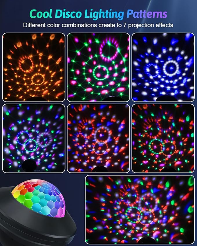 Luditek 2-Pack Party Karaoke Lights with Remote for Kids Party Supplies Dancing Birthday Decorations, USB Powered 6 Light Colors, Boys Toys Gifts for Christmas Party Decorations Home Room